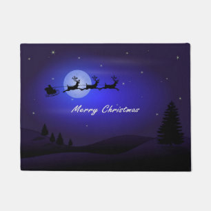Reindeer pulling Santa's Sleigh Doormat