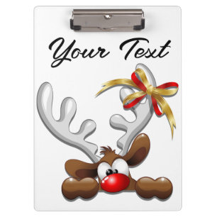 Reindeer Puzzled Funny Christmas Character Clipboard