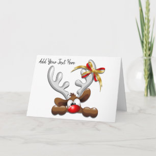 Reindeer Puzzled Funny Christmas Character Invitation
