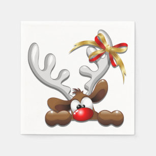 Reindeer Puzzled Funny Christmas Character Napkin
