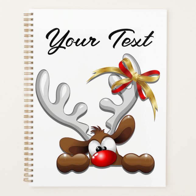 Reindeer Puzzled Funny Christmas Character Planner (Front)