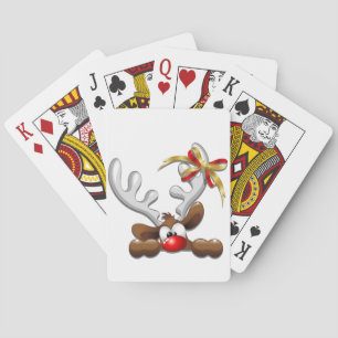 Reindeer Puzzled Funny Christmas Character Playing Cards