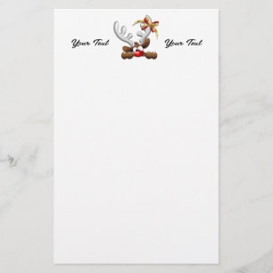 Reindeer Puzzled Funny Christmas Character Stationery
