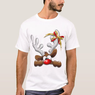 Reindeer Puzzled Funny Christmas Character T-Shirt