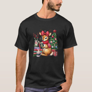 Reindeer Reading Book Lovers Christmas Bookworm Li T-Shirt