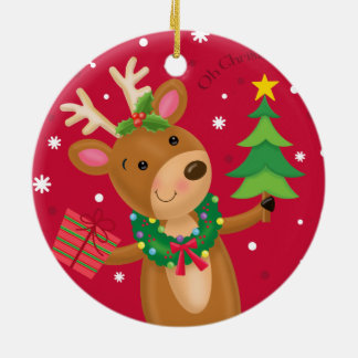 Reindeer Ready Ceramic Tree Decoration