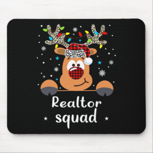 Reindeer Realtor Squad Christmas School Matching Mouse Mat