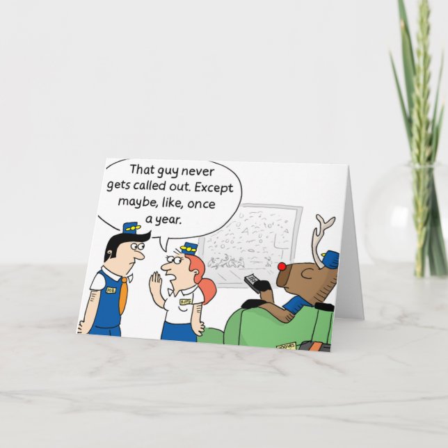 Reindeer Reserve Holiday Greeting Card (Front)