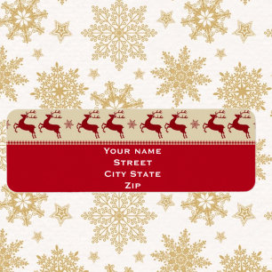 Reindeer Return Address Label