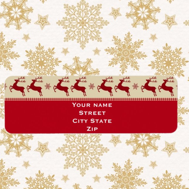 Reindeer Return Address Label (Creator Uploaded)