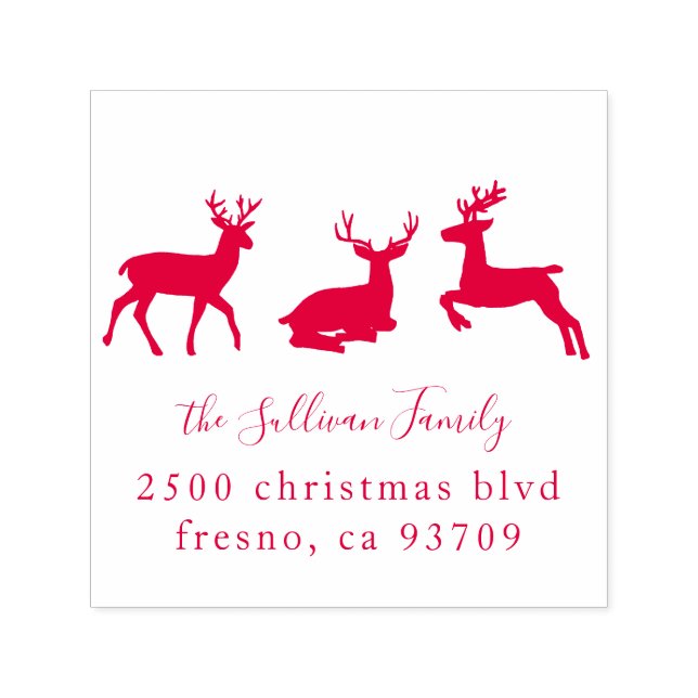 Reindeer Return Address Self-inking Stamp (Design)