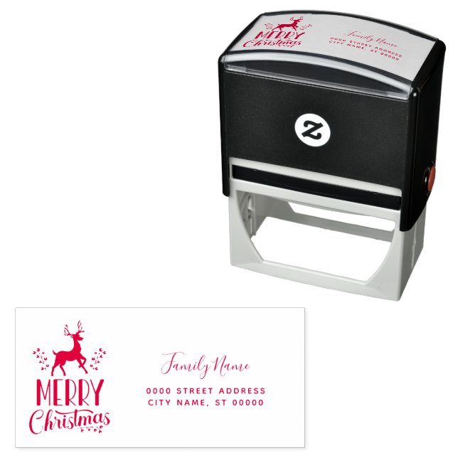 Reindeer Return Address Self-inking Stamp (In Situ)