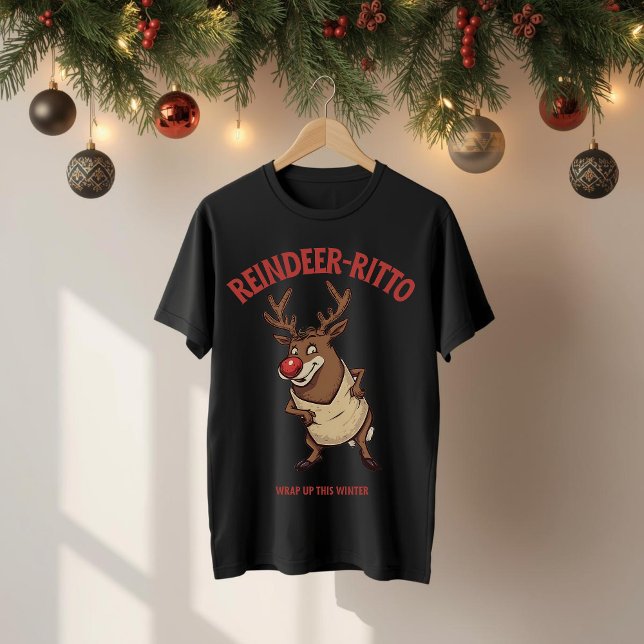 Reindeer-rito – Funny Christmas Burrito Pun  Tri-Blend Shirt (Creator Uploaded)
