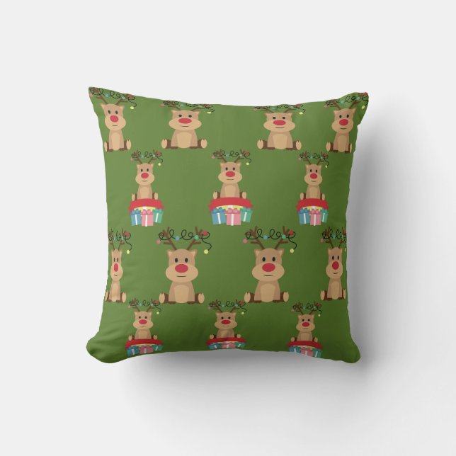 Reindeer Roundup Pillow (Front)