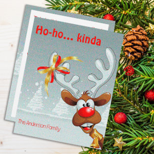 Reindeer Rudolph christmas fun wishes Postcard