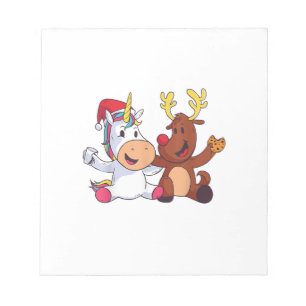 Reindeer Rudolph Christmas Ren Red Nosed Unicorn G Notepad