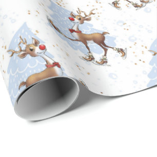 Reindeer Rudolph Christmas Wrapping Paper