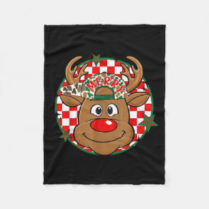Reindeer Rudolph Merry Christmas Xmas Holiday Boys Fleece Blanket