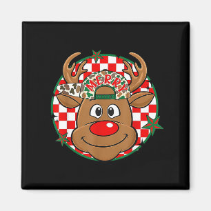Reindeer Rudolph Merry Christmas Xmas Holiday Boys Magnet