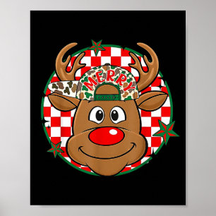 Reindeer Rudolph Merry Christmas Xmas Holiday Boys Poster