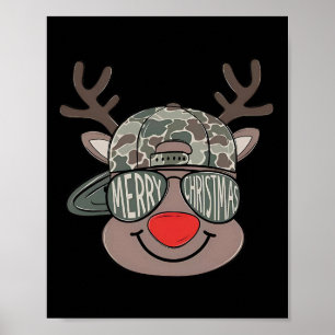 Reindeer Rudolph Merry Christmas Xmas Holiday Boys Poster