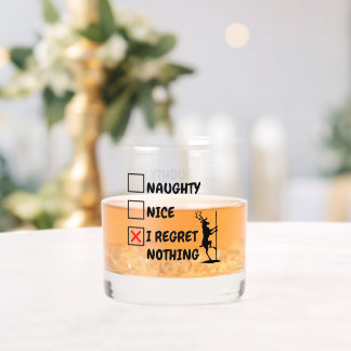 Reindeer’s Regret Christmas Whiskey Glass