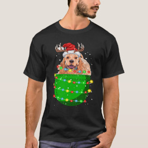 Reindeer Santa English Cocker Spaniel In Pocket Ch T-Shirt