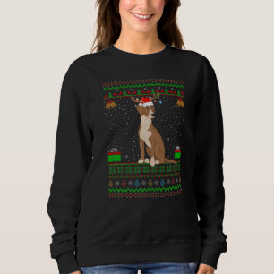 Reindeer Santa Hat Matching Ugly Bloodhound Christ Sweatshirt