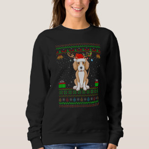 Reindeer Santa Hat Matching Ugly Foxhound Christma Sweatshirt
