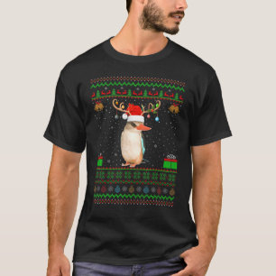 Reindeer Santa Hat Matching Ugly Halcyon Bird Chri T-Shirt