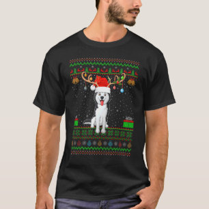 Reindeer Santa Hat Matching Ugly Siberian Husky Ch T-Shirt