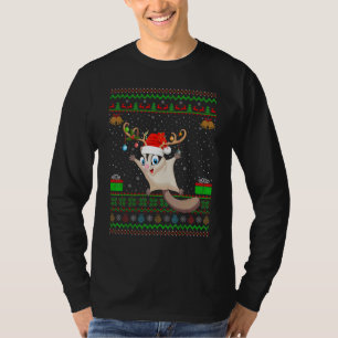 Reindeer Santa Hat Matching Ugly Sugar Glider Chri T-Shirt