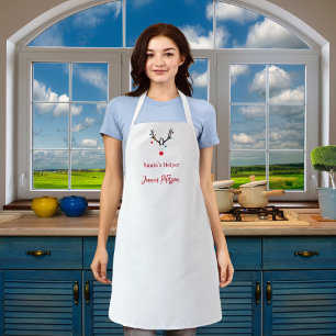 Reindeer Santa helper name signature Apron