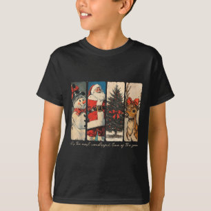 Reindeer Santa Snowman Christmas Xmas Tree Family T-Shirt