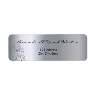 Reindeer silver metallic shiny return address