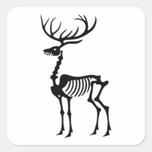 Reindeer skeleton gothic Christmas Square Sticker