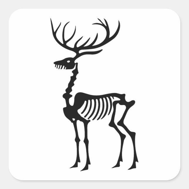 Reindeer skeleton gothic Christmas Square Sticker (Front)