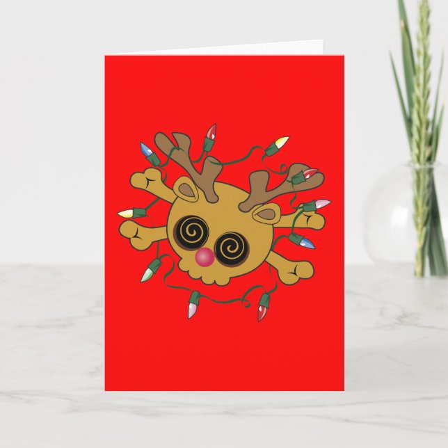Reindeer Skull Holiday Card (Front)