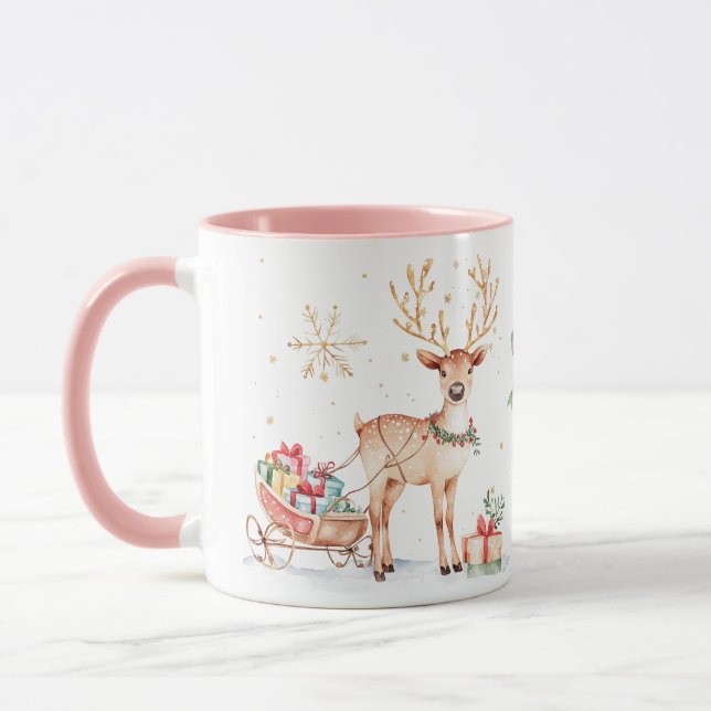 Reindeer Sleigh Christmas Mug (Left)