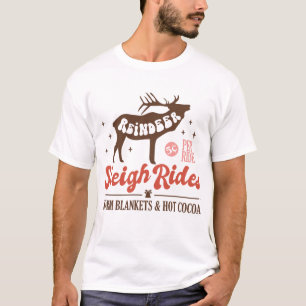 Reindeer Sleigh Rides Vintage Christmas T-Shirt
