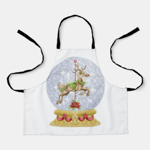 Reindeer snow globe apron