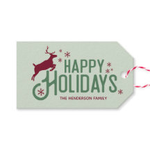 Reindeer snowflake Christmas Holiday Tag