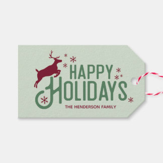 Reindeer snowflake Christmas Holiday Tag