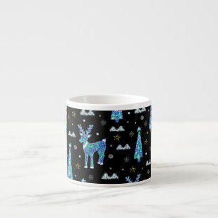 Reindeer, snowflakes, Christmas pattern Espresso Cup