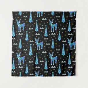 Reindeer, snowflakes, Christmas pattern Tapestry