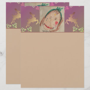 Reindeer, Snowflakes +Photo Custom Letterhead