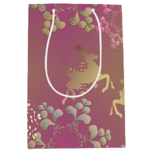 Reindeer & Snowflakes Purple Gift Bag