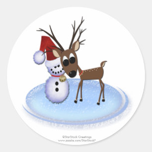 Reindeer Snowman Stickers