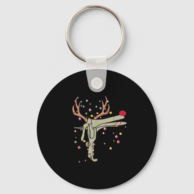 Reindeer Speculum Nurse Funny Christmas Obgyn Nurs Key Ring (Front)