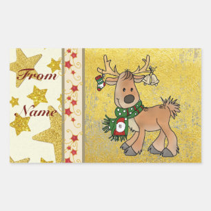 reindeer square sticker